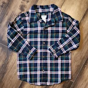Carter's Green Plaid Kids Shirt